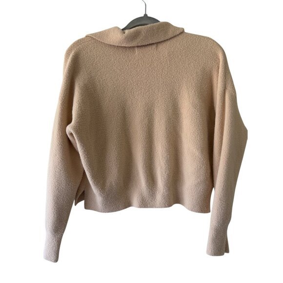 Abercrombie & Fitch Soft A&F Collection Semi Cropped XS Beige Collared Sweater - Picture 3 of 15